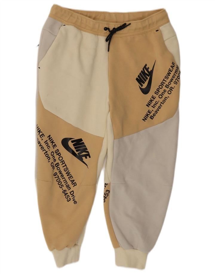 Nike Mens Graphic Capri Tracksuit Trousers Joggers Medium Beige Colourblock