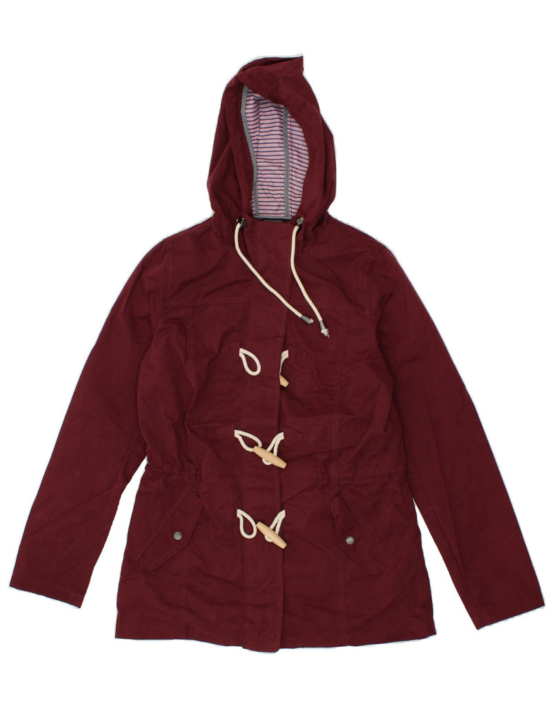 FAT FACE Womens Hooded Duffle Jacket UK 8 Small Maroon Polyester Vintage Fat Face and Second-Hand Fat Face from Messina Hembry 