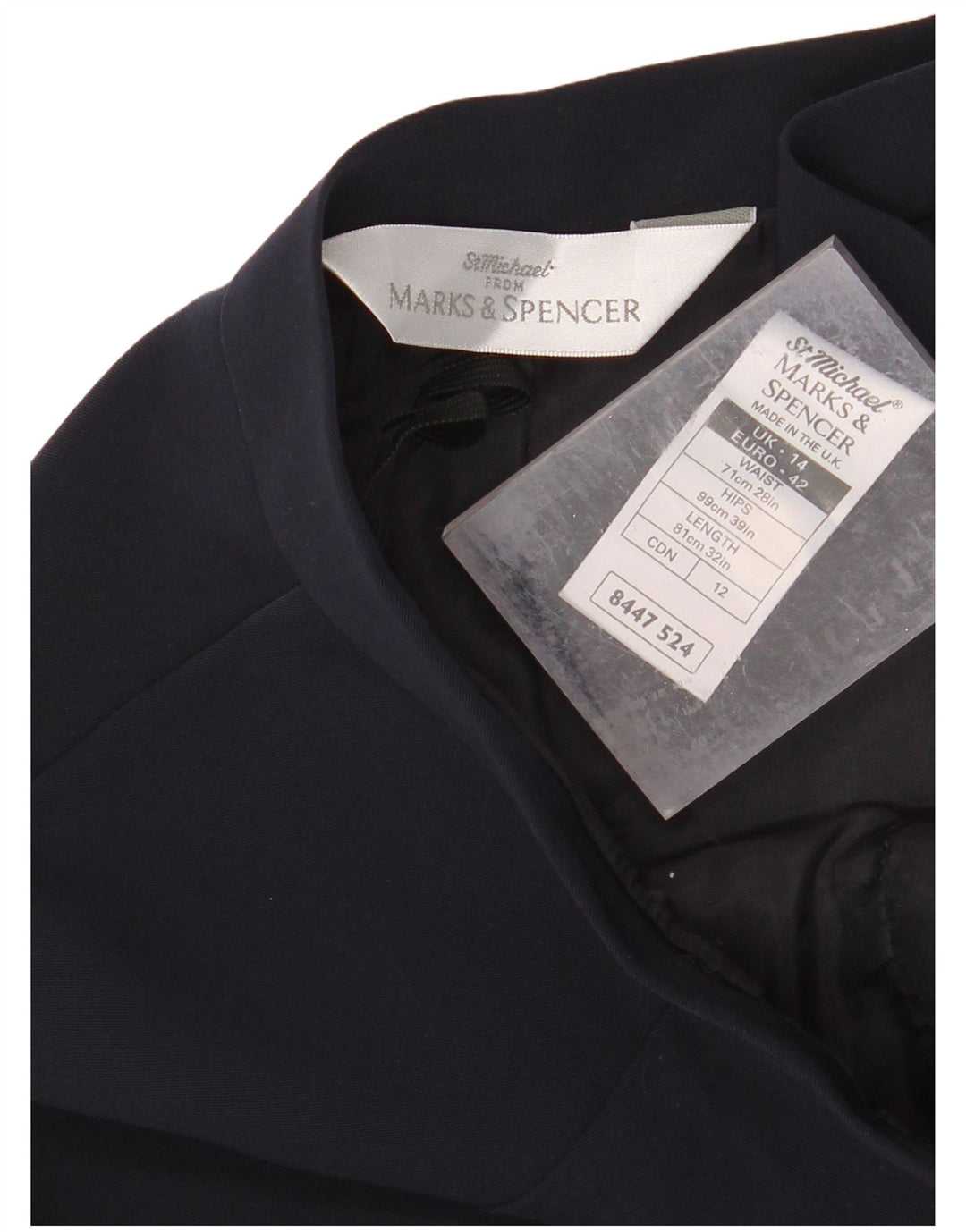 MARKS & SPENCER Womens Midi Skirt UK 14 Medium W30  Navy Blue Polyester