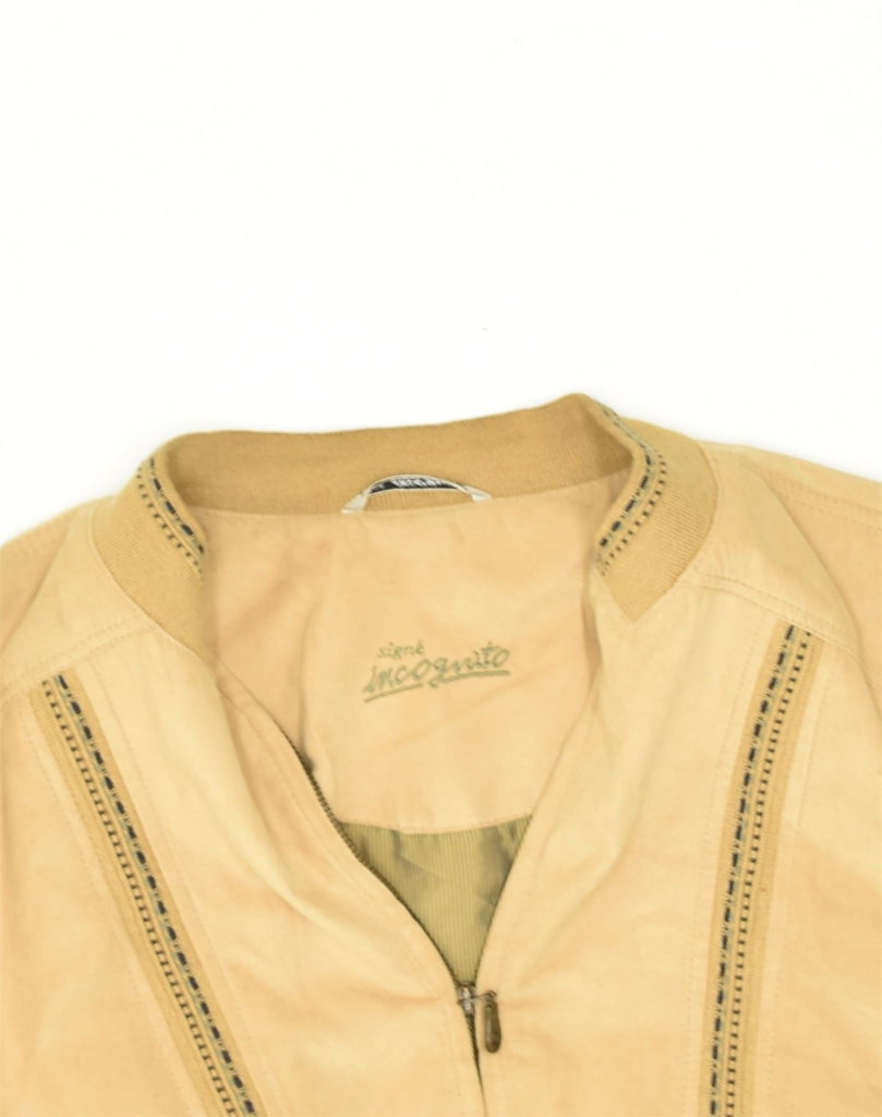 INCOGNITO Mens Bomber Jacket UK 42 XL Beige | Vintage Incognito | Thrift | Second-Hand Incognito | Used Clothing | Messina Hembry 