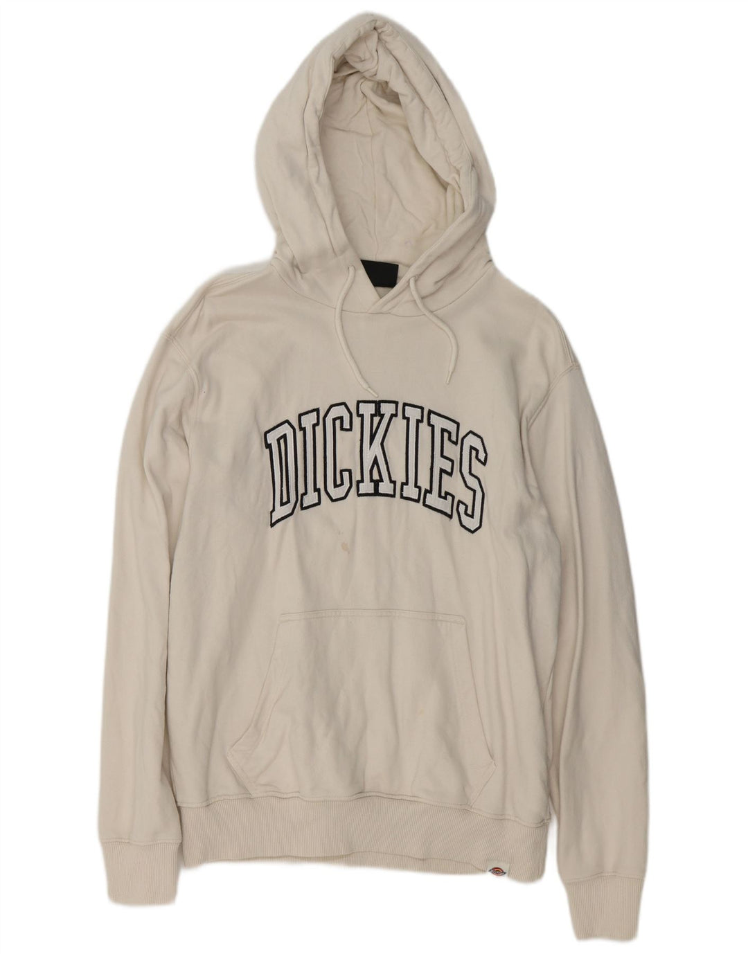 Dickies Mens Graphic Hoodie Jumper Large Off White Cotton