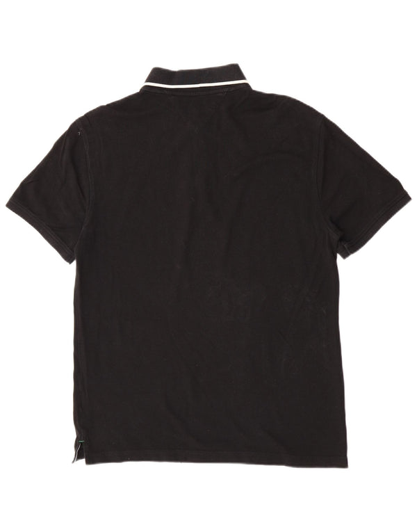 Tommy Hilfiger Mens Polo Shirt Medium Black Cotton Classic