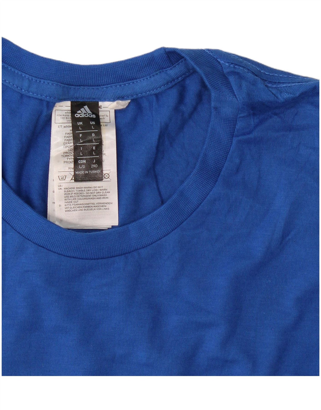 Adidas Mens Graphic T-Shirt Top Large Blue Cotton