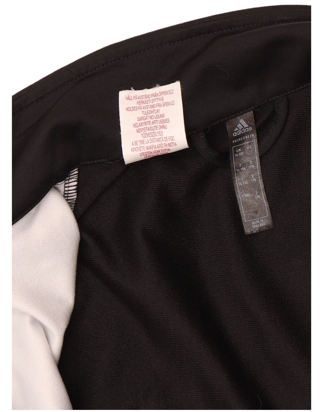 ADIDAS Boys Tracksuit Top Jacket 14-15 Years Black Colourblock