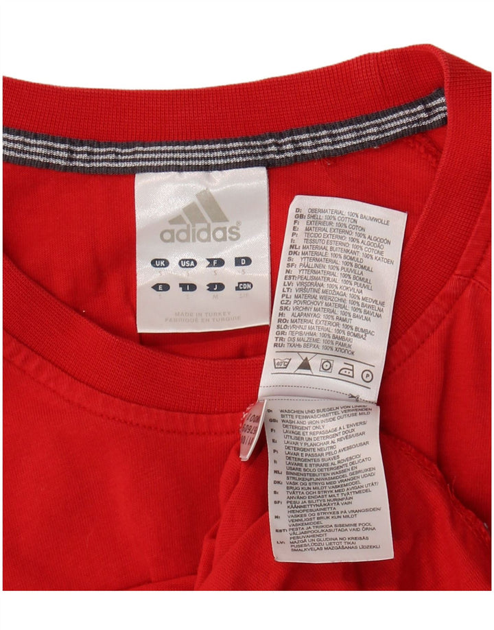 Adidas Mens T-Shirt Top Small Red Cotton