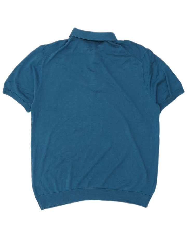 Marks & Spencer Mens Autograph Polo Neck Jumper Sweater Large Blue