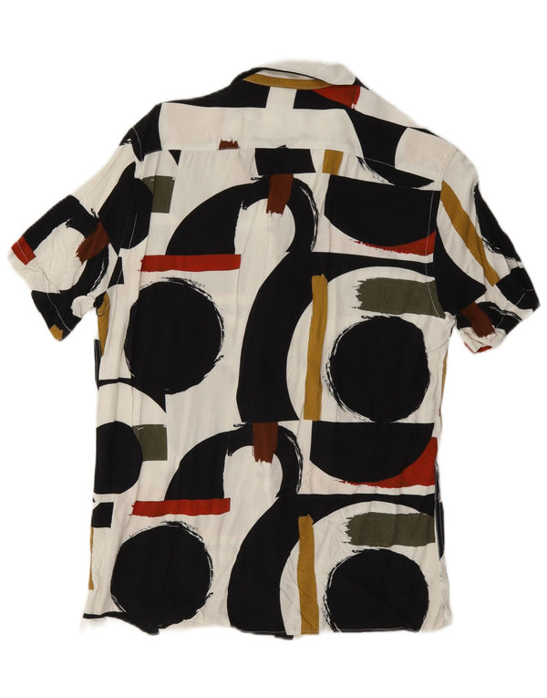 Zara Mens Short Sleeve Relaxed Fit Shirt Small Multicoloured Geometric