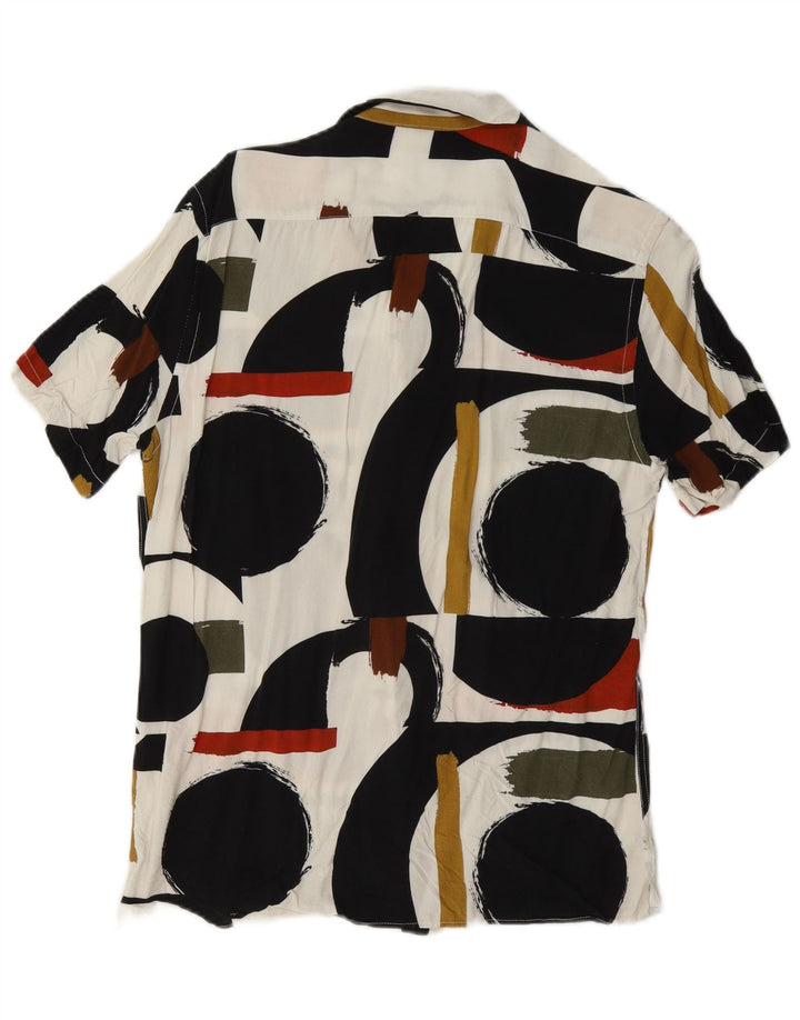 Zara Mens Short Sleeve Relaxed Fit Shirt Small Multicoloured Geometric