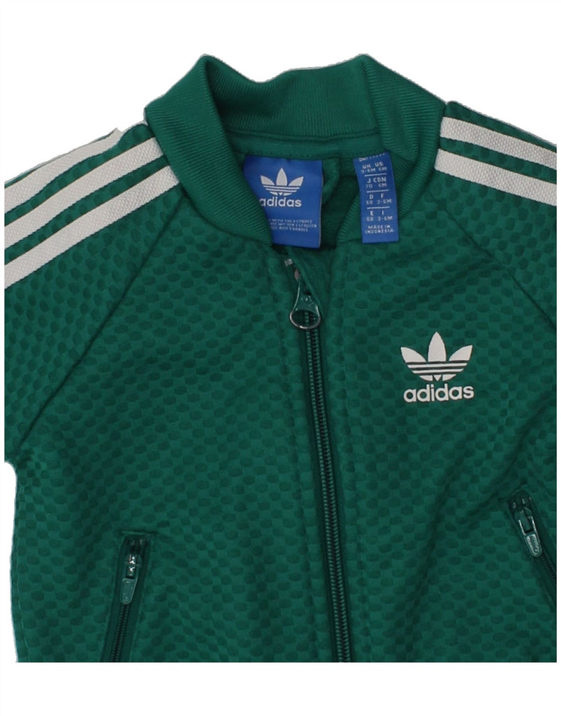 ADIDAS Baby Boys Full Tracksuit 3-6 Months Green Polyester | Vintage Adidas | Thrift | Second-Hand Adidas | Used Clothing | Messina Hembry 
