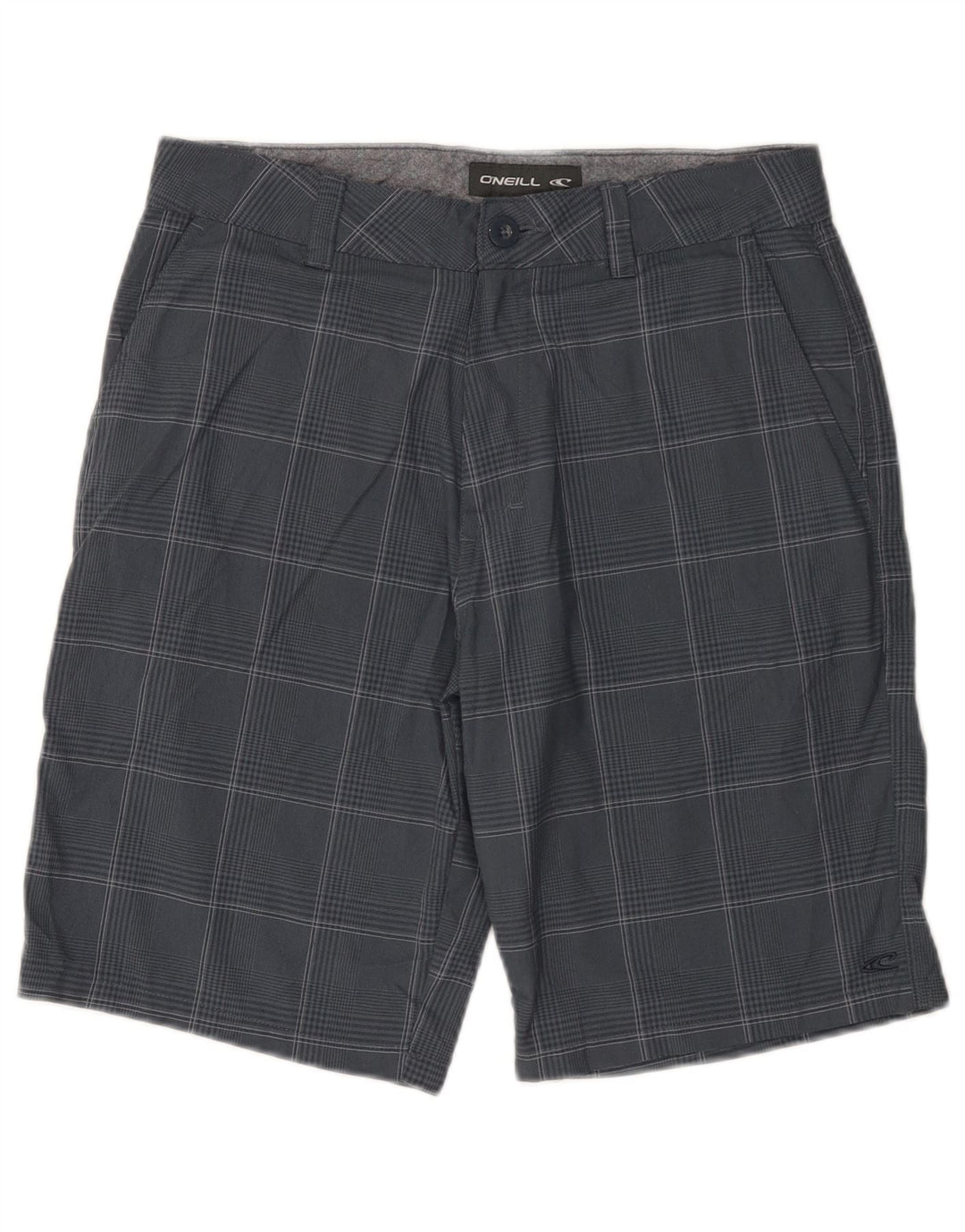 O'Neill Mens Chino Shorts W30 Medium Navy Blue Check Polyester