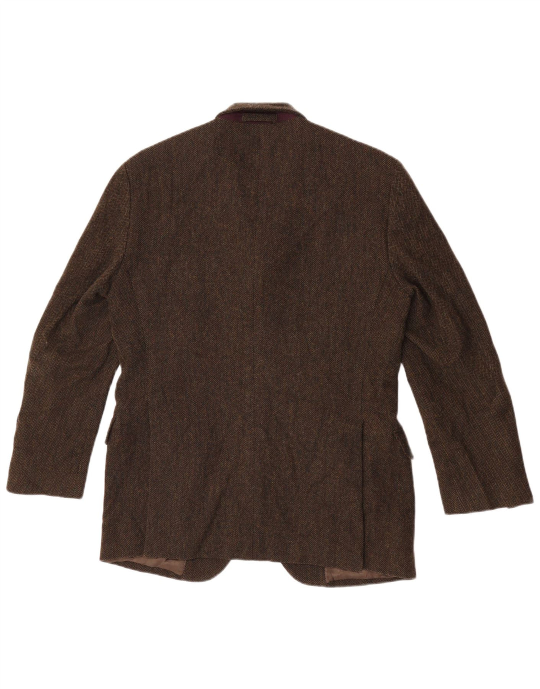 Massimo Dutti Mens 3 Button Blazer Jacket EU 48 Medium Khaki Herringbone