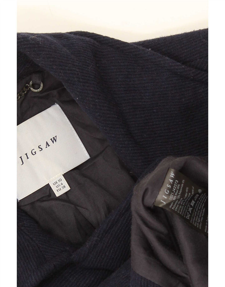 Jigsaw Womens Pea Coat UK 10 Small Navy Blue Wool