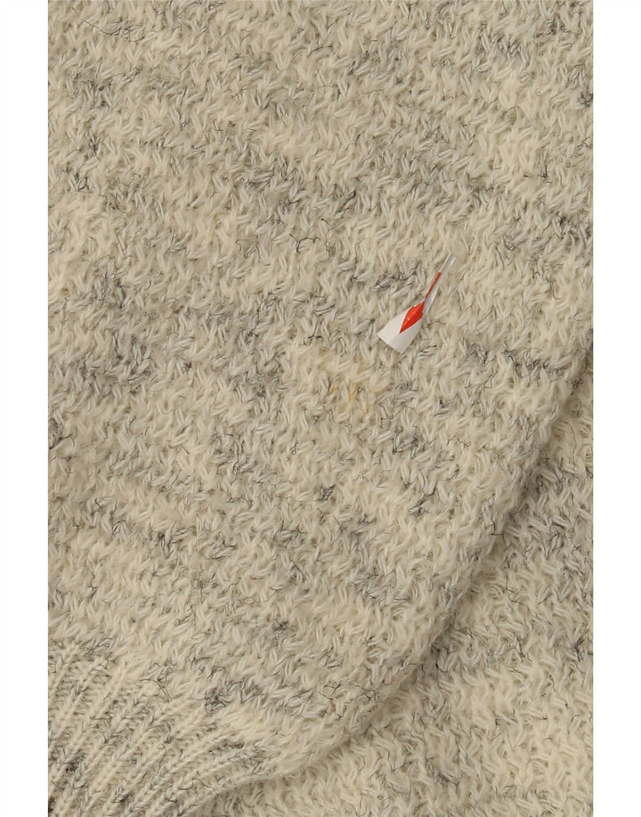 Cido Mens Cardigan Sweater Large Beige Flecked Acrylic