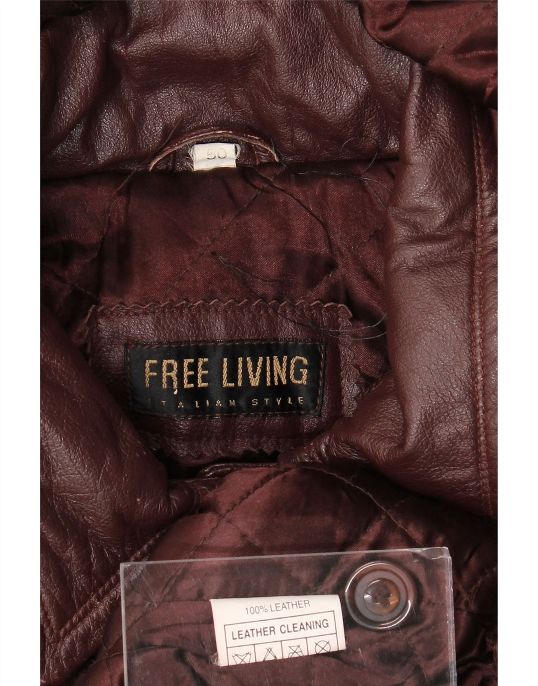 Vintage Womens Oversized Hooded Leather Coat IT 50 XL Maroon Leather