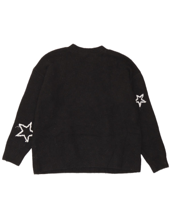 Marks & Spencer Womens Crew Neck Jumper Sweater UK 14 Medium Black