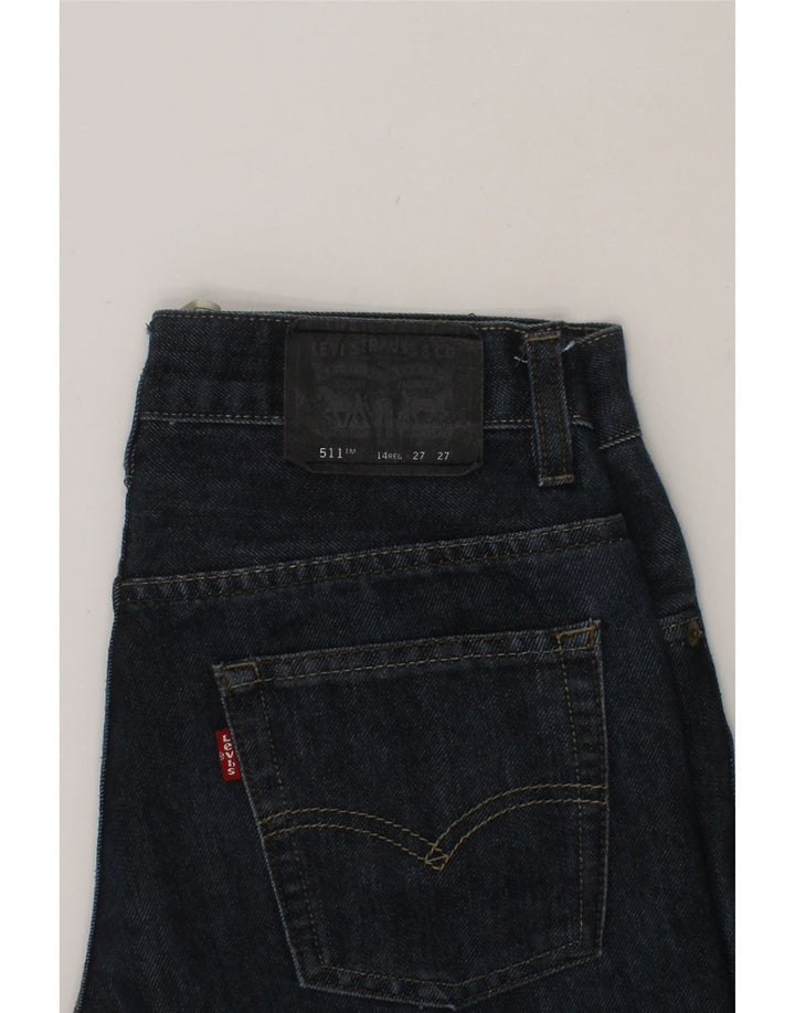 LEVI'S Boys 511 Slim Jeans 13-14 Years W27 L27 Navy Blue Cotton Vintage Levi's and Second-Hand Levi's from Messina Hembry 