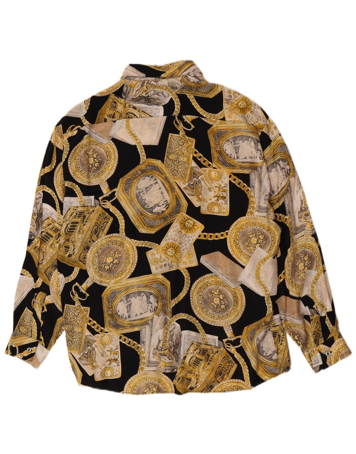 Tipo' S Mens Abstract Pattern Shirt Medium Black Viscose