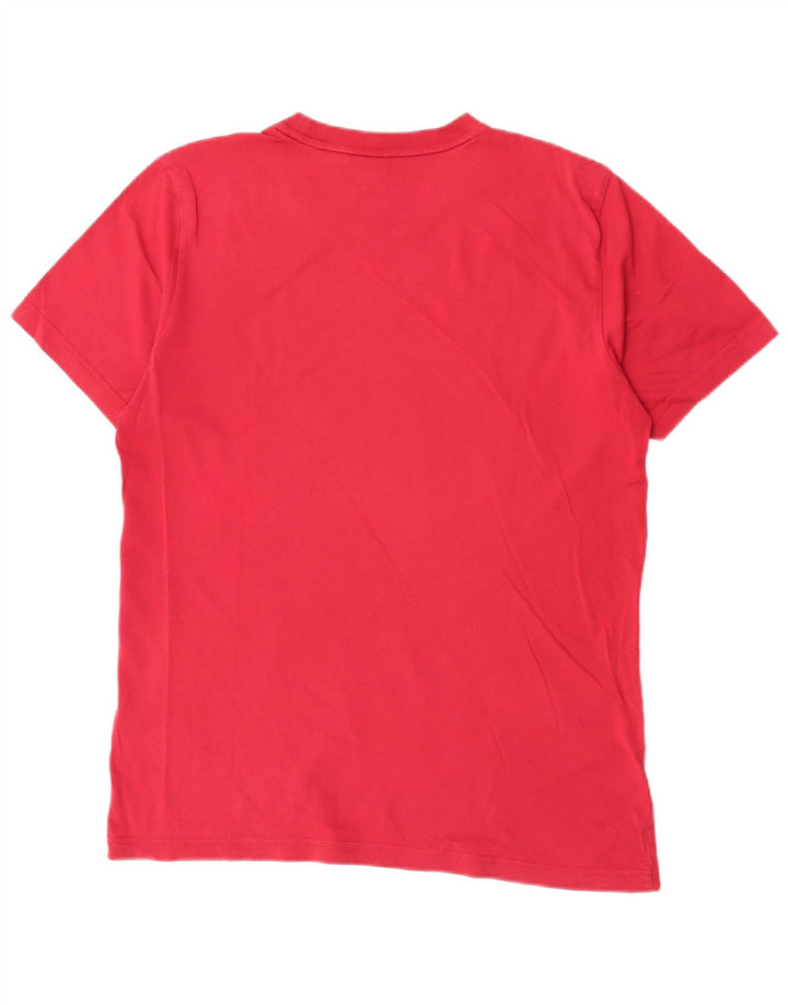 Adidas Mens Graphic T-Shirt Top Medium Burgundy Cotton