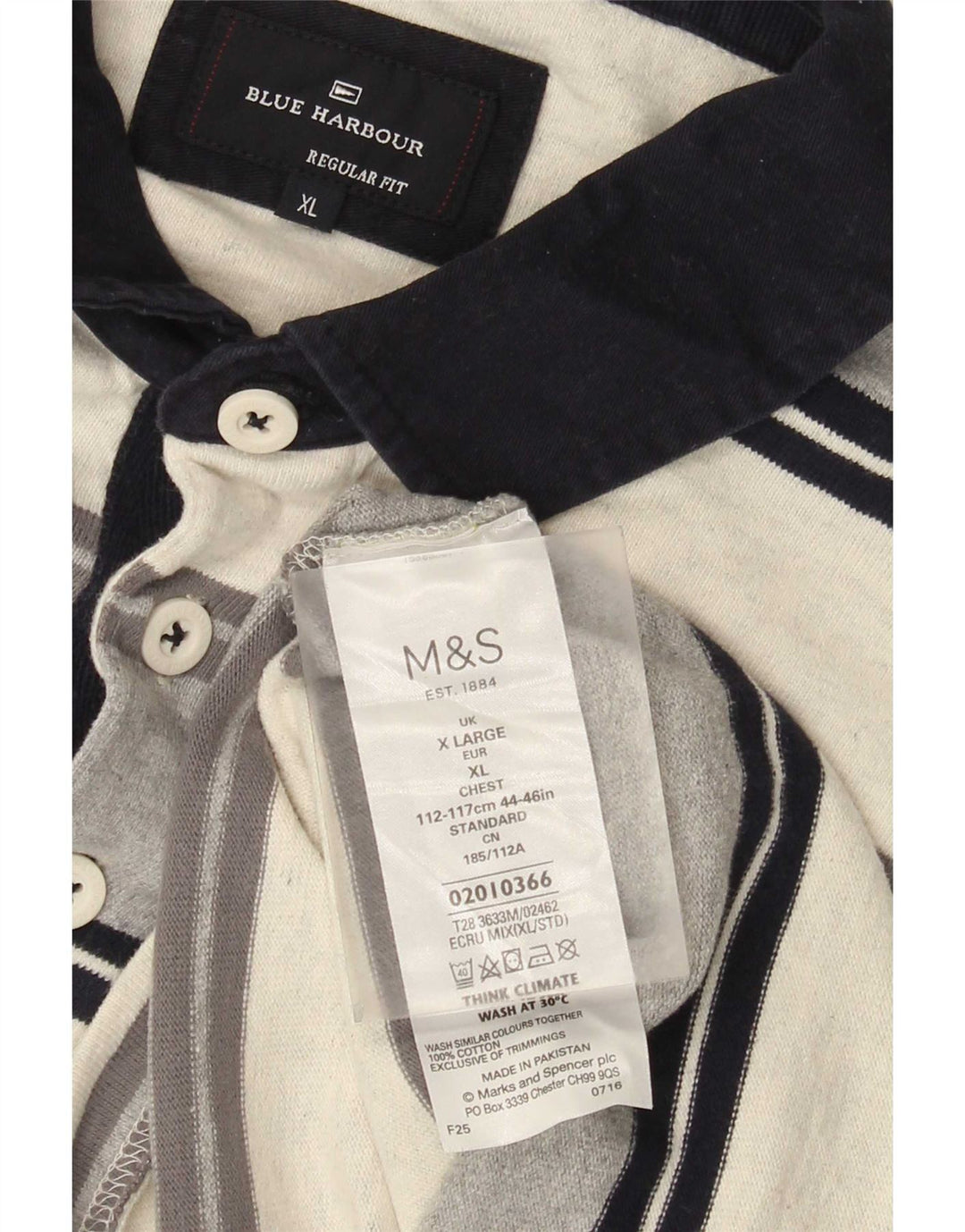 Marks & Spencer Mens Long Sleeve Rugby Polo Shirt XL Multicoloured