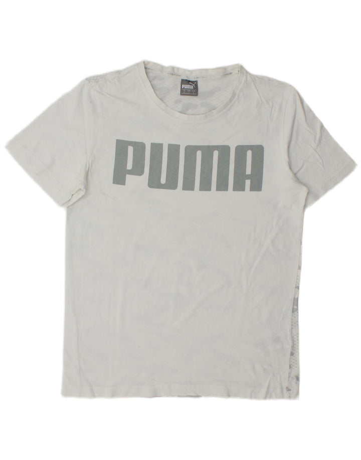 Puma Mens Graphic T-Shirt Top Small White Camouflage Cotton