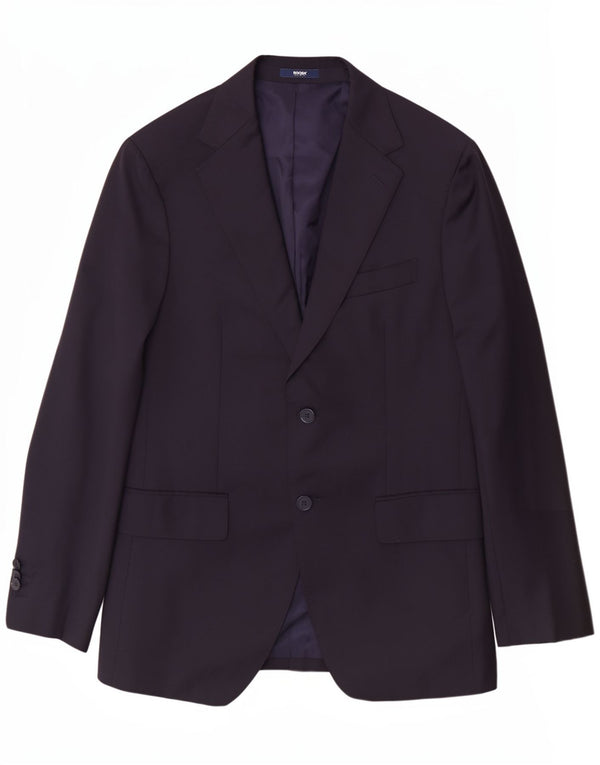 Boggi Milano Mens 2 Button Blazer Jacket IT 48 Medium Navy Blue Classic