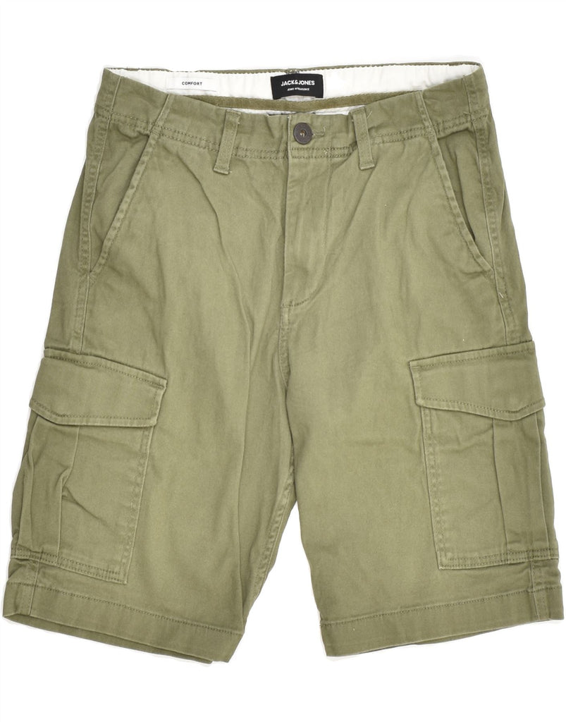 JACK & JONES Mens Cargo Shorts Small W29 Khaki Cotton | Vintage Jack & Jones | Thrift | Second-Hand Jack & Jones | Used Clothing | Messina Hembry 