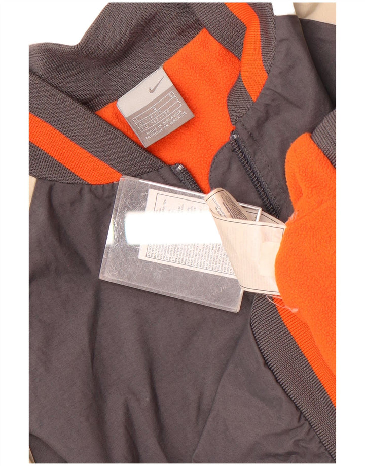 Nike Boys Track & Field Bomber Jacket 12-13 Years Large Grey Colourblock