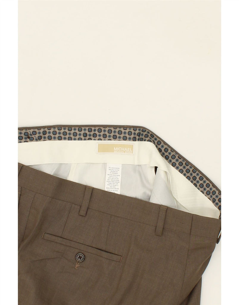 MICHAEL KORS Mens Straight Suit Trousers W40 L32 Beige Polyester Vintage Michael Kors and Second-Hand Michael Kors from Messina Hembry 