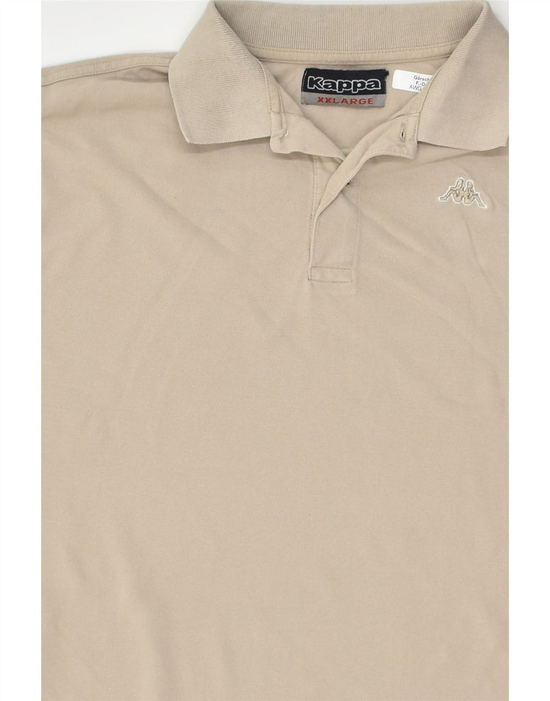 KAPPA Mens Polo Shirt 2XL Beige Cotton | Vintage Kappa | Thrift | Second-Hand Kappa | Used Clothing | Messina Hembry 