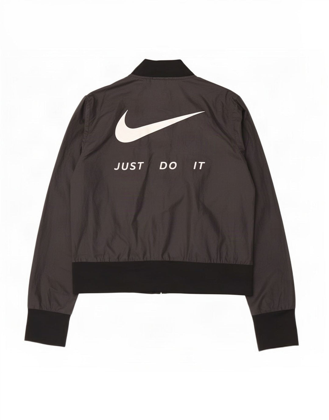 Nike Womens Graphic Tracksuit Top Jacket UK 14 Medium Black Polyester