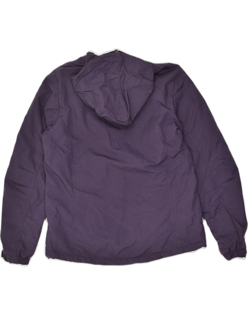 EDDIE BAUER Womens Hooded Rain Jacket UK 16 Large Purple Polyester | Vintage Eddie Bauer | Thrift | Second-Hand Eddie Bauer | Used Clothing | Messina Hembry 