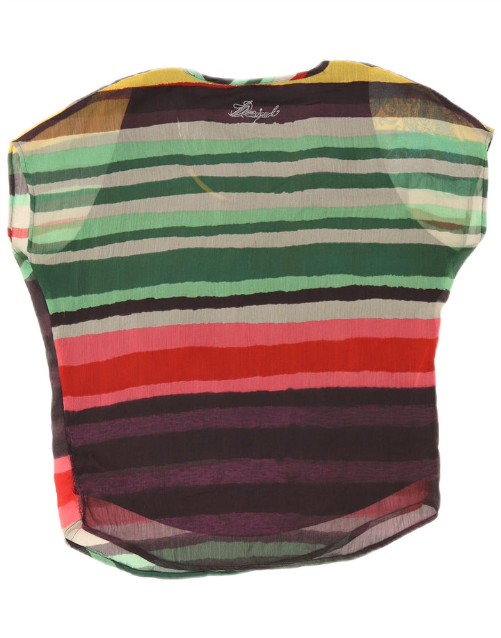 Desigual Womens Oversized Blouse Top UK 16 Large Multicoloured Striped