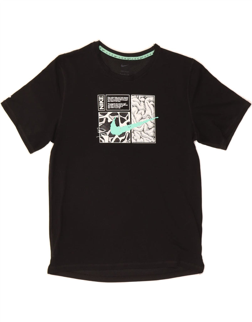 NIKE Mens Dri Fit Graphic T-Shirt Top Small Black Polyester Vintage Nike and Second-Hand Nike from Messina Hembry 