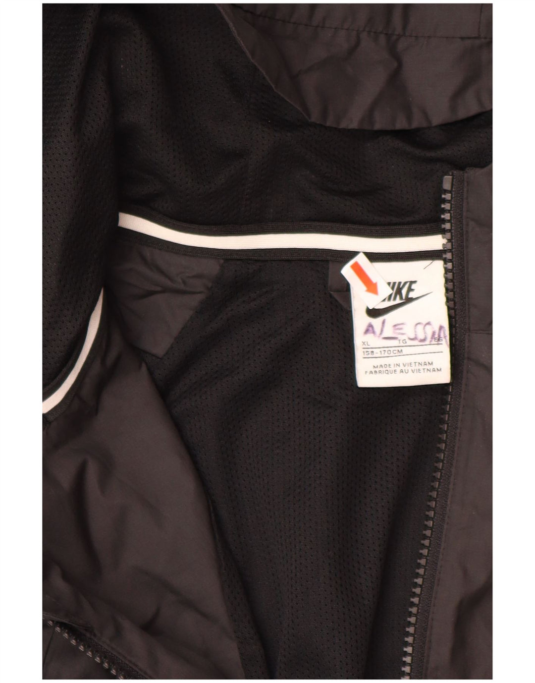 NIKE Boys Hooded Rain Jacket 13-14 Years XL  Black Polyester