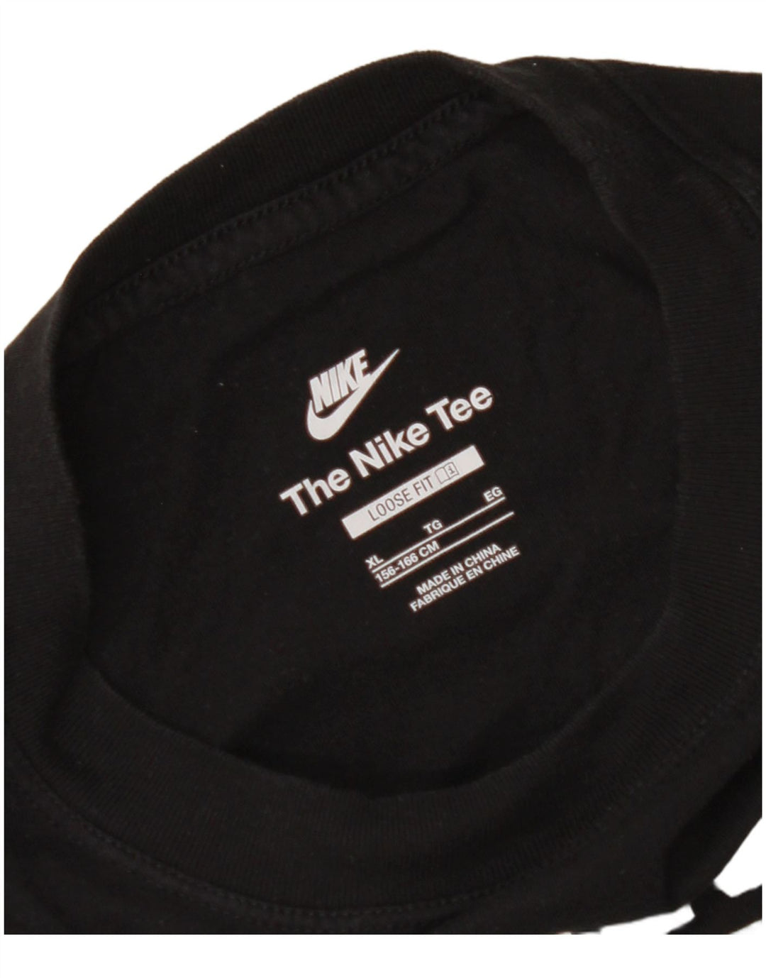 NIKE Girls Loose Fit Crop Graphic T-Shirt Top 13-14 Years XL Black