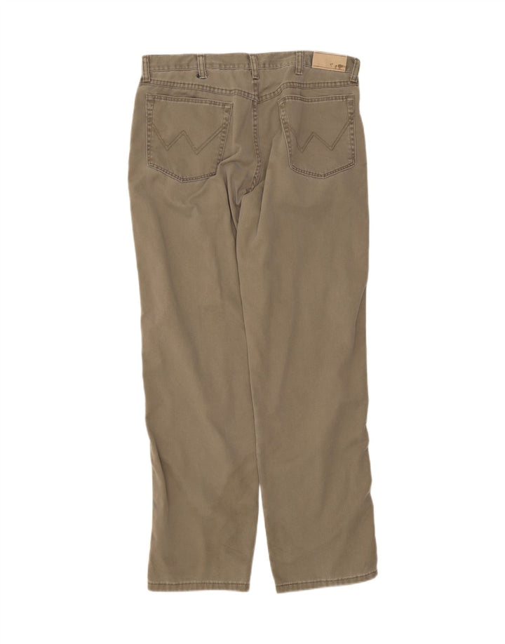 WRANGLER Mens Straight Casual Trousers W36 L32 Brown Cotton Vintage Wrangler and Second-Hand Wrangler from Messina Hembry 