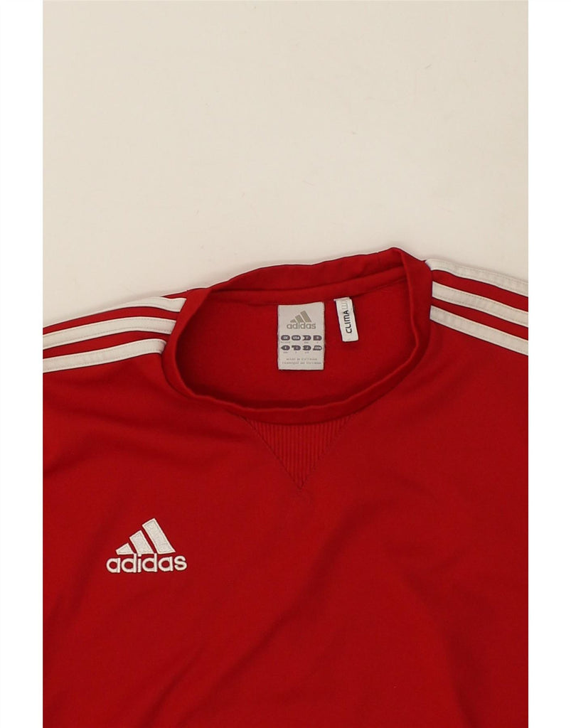 ADIDAS Mens Climawarm Sweatshirt Jumper UK 42/44 Large Red Polyester Vintage Adidas and Second-Hand Adidas from Messina Hembry 