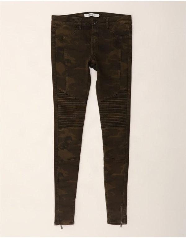 Zara Womens Skinny Jeans EU 36 XS W26 L28 Khaki Camouflage
