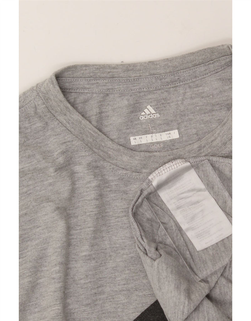 ADIDAS Mens Graphic T-Shirt Top Large Grey Polyester Vintage Adidas and Second-Hand Adidas from Messina Hembry 