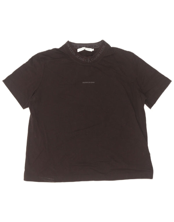 Calvin Klein Jeans Womens Graphic T-Shirt Top UK 18 XL Black Cotton