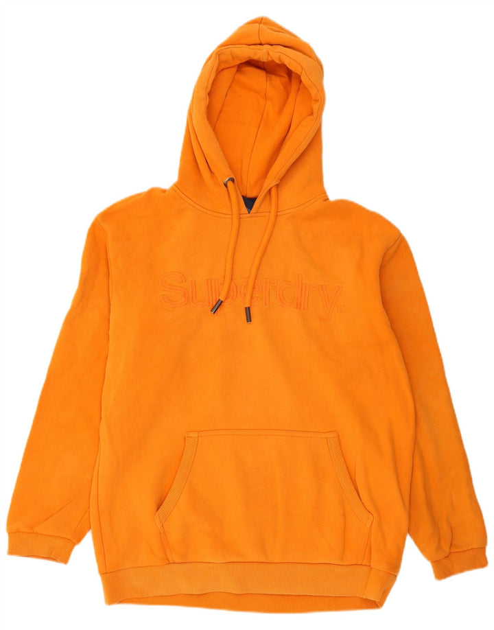 Superdry Mens Graphic Hoodie Jumper Small Orange Cotton