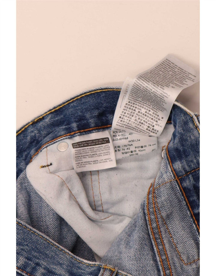 Levi's Mens 505 Straight Jeans W30 L34 Blue Cotton
