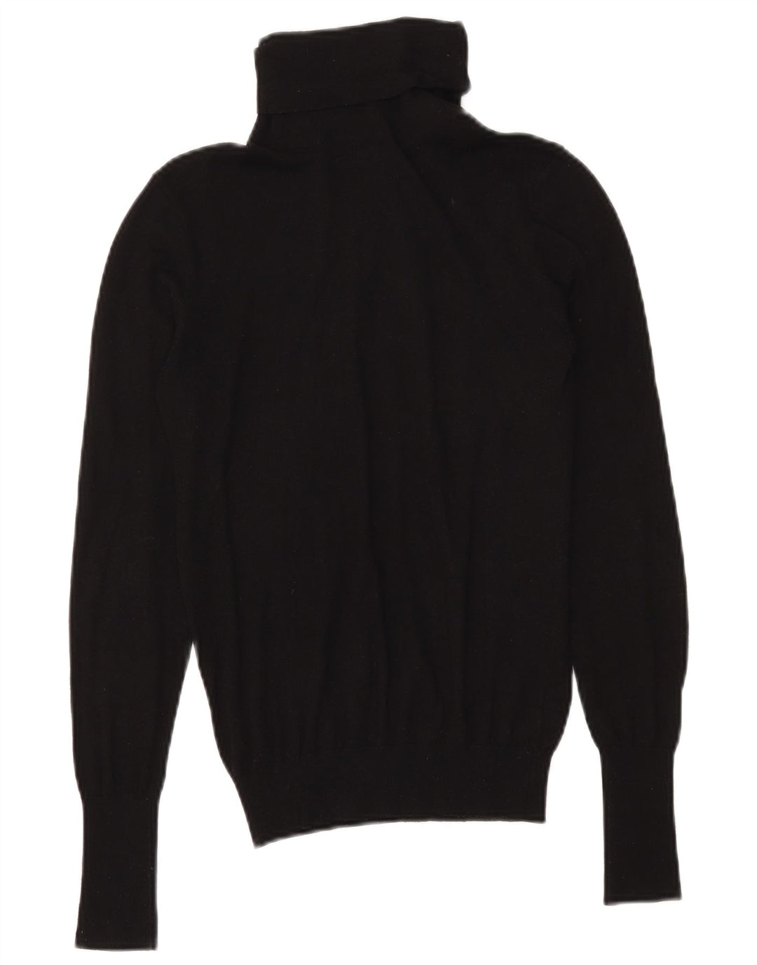 Zara Womens Roll Neck Jumper Sweater UK 10 Small Black Modal