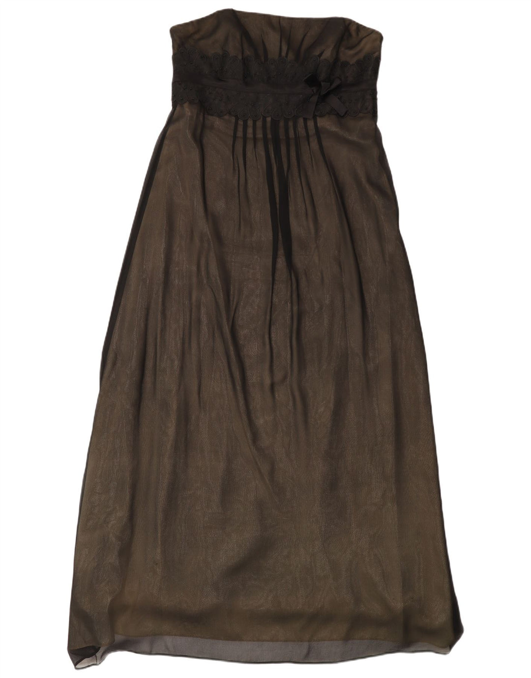Monsoon Womens Strapless Dress UK 14 Large Black Silk