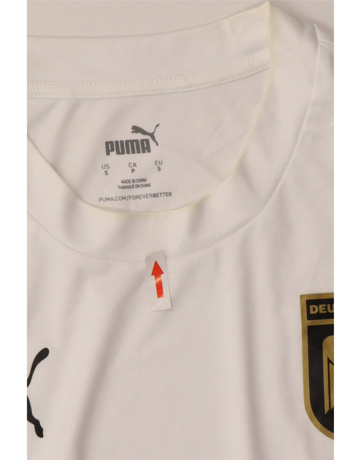 Puma Mens Deutshland Graphic T-Shirt Top Small White Striped Polyester