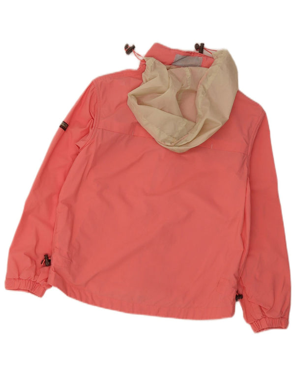 Napapijri Girls Hooded Rain Jacket 11-12 Years Pink Nylon