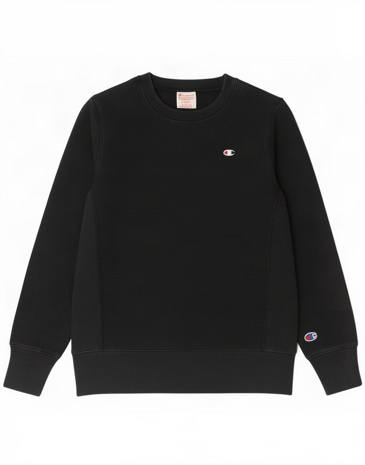 Champion Womens Reverse Weave Sweatshirt Jumper UK 10 Small Black Cotton