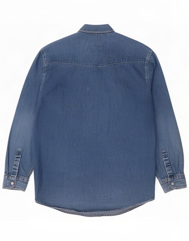 Rifle Mens Denim Shirt Medium Blue