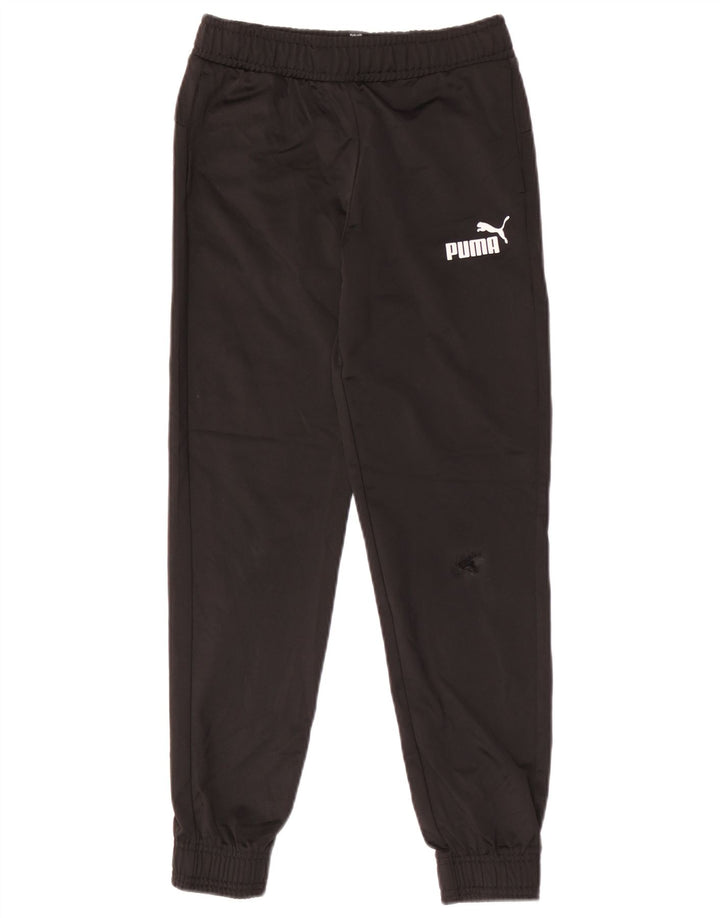 Puma Boys Tracksuit Trousers Joggers 11-12 Years Black Polyester