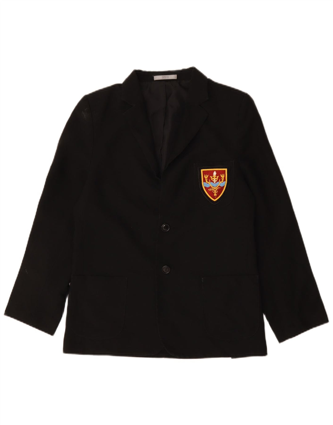 Marks & Spencer Boys 2 Button Blazer Jacket 12-13 Years Black Polyester